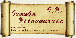 Ivanka Milovanović vizit kartica